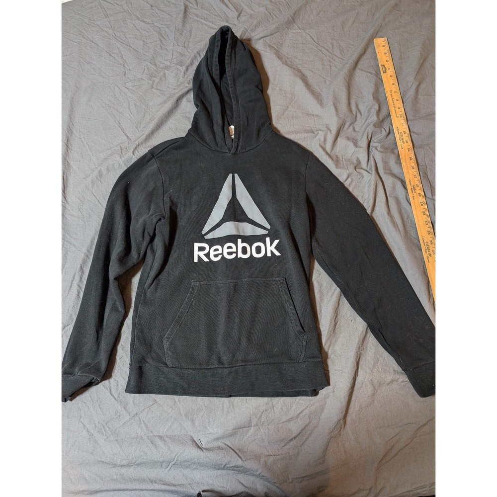 Reebok Boys Hoodie 2XL Youth 18 Long Sleeve Casual Black Polyester Pullover